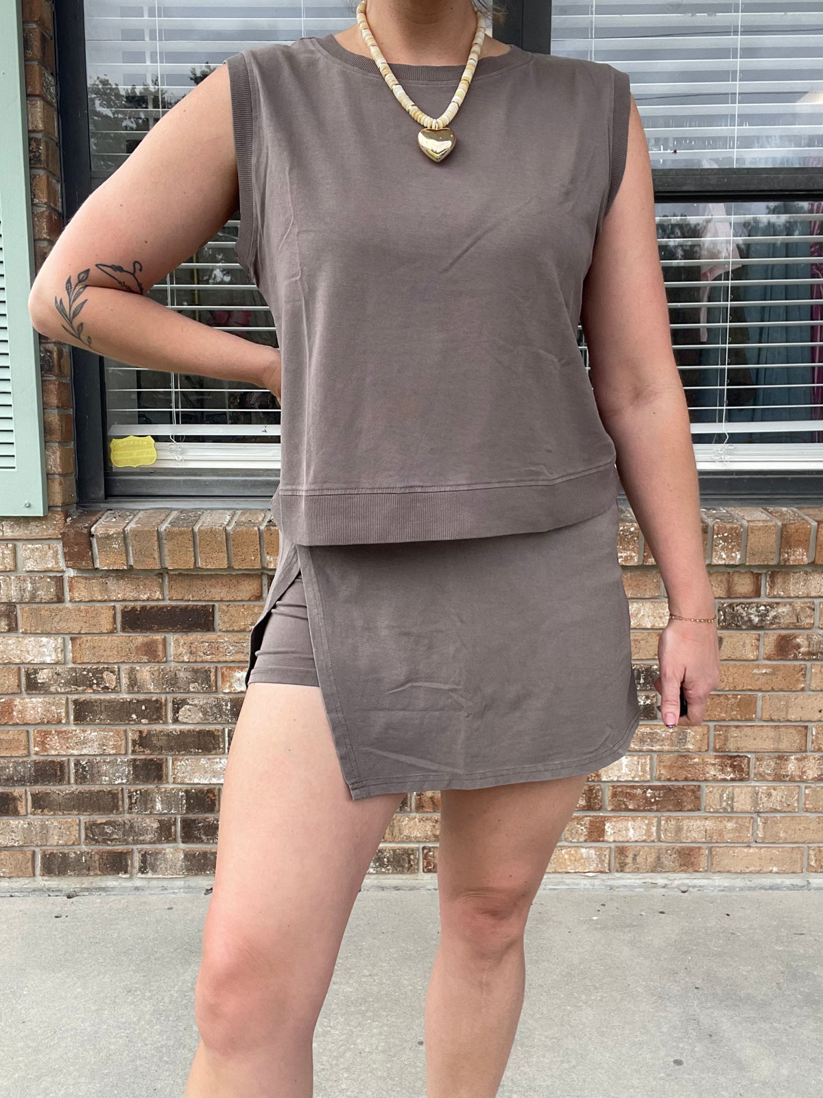 Latte Run Taupe Skort