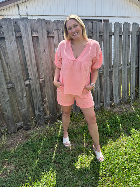 Coastal Coral Shorts