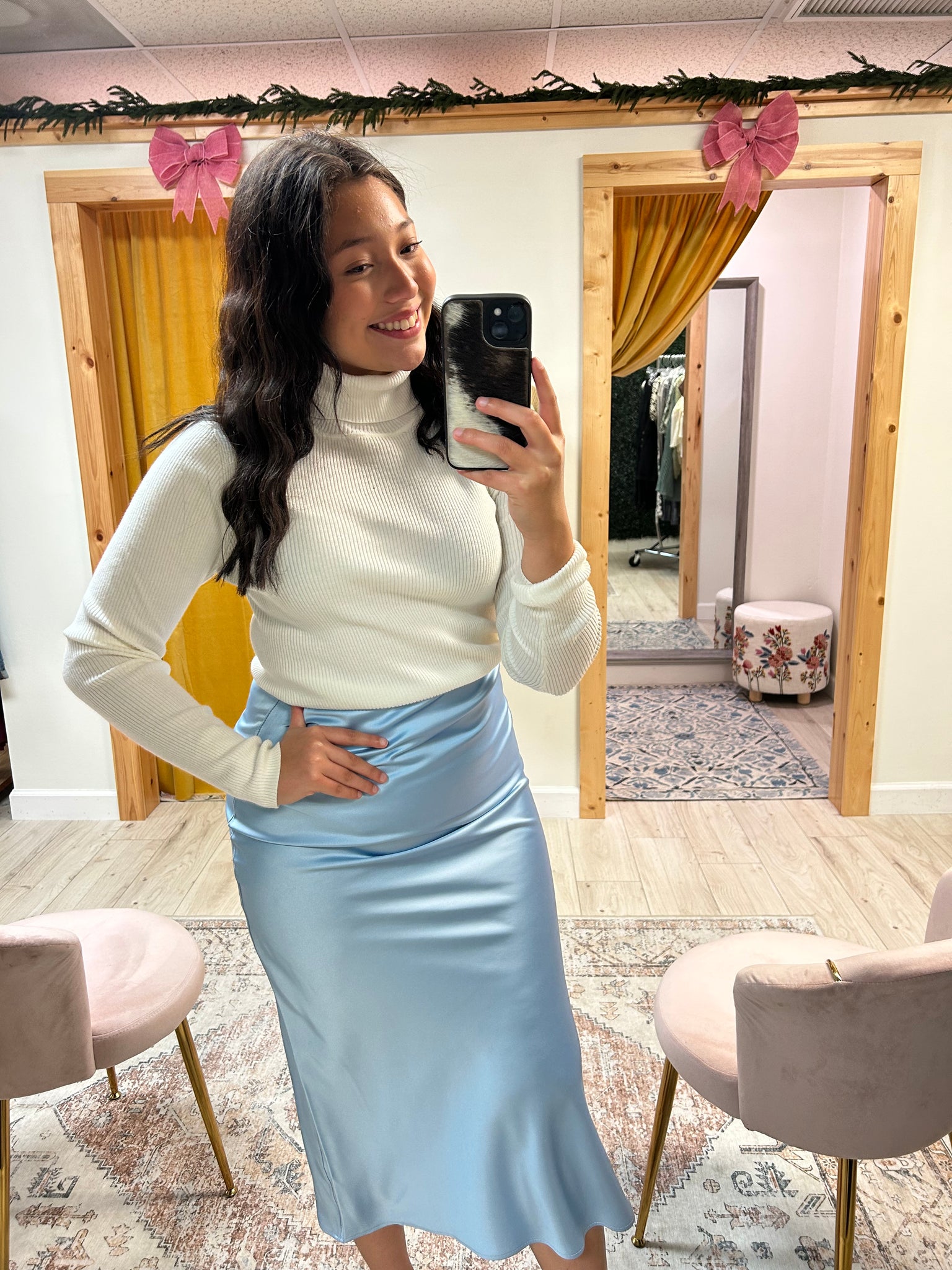 Candy Sky Satin Skirt