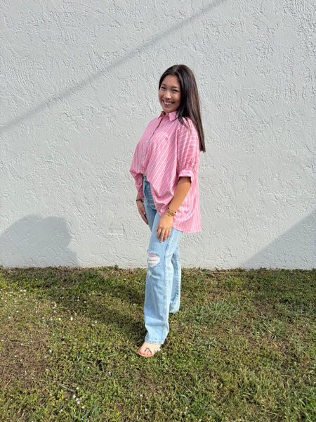 Berries & Cream Striped Blouse