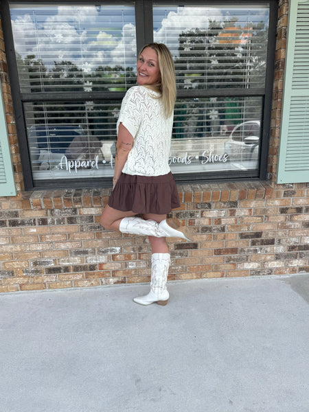 Espresso Tiered Skort
