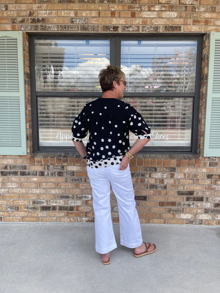 Cropped White Wide Leg Jeans