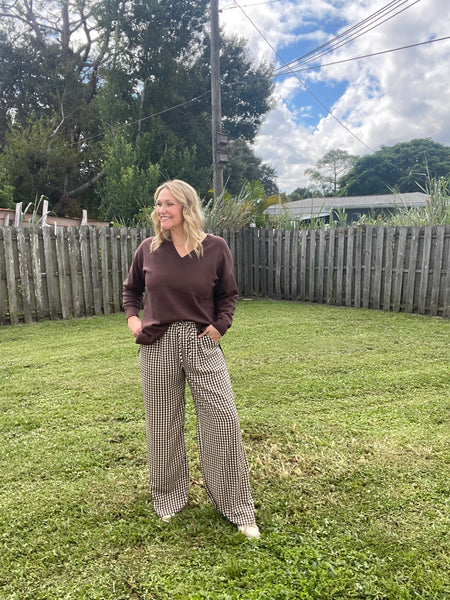 Chestnut Check Trousers