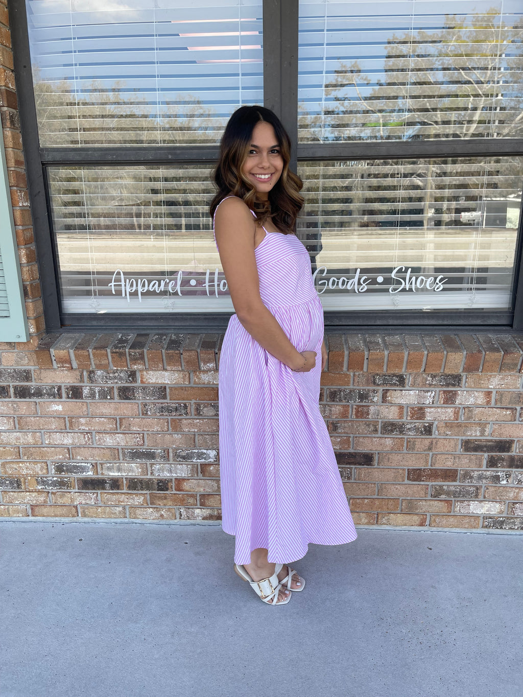 Polly Pink Striped Dress