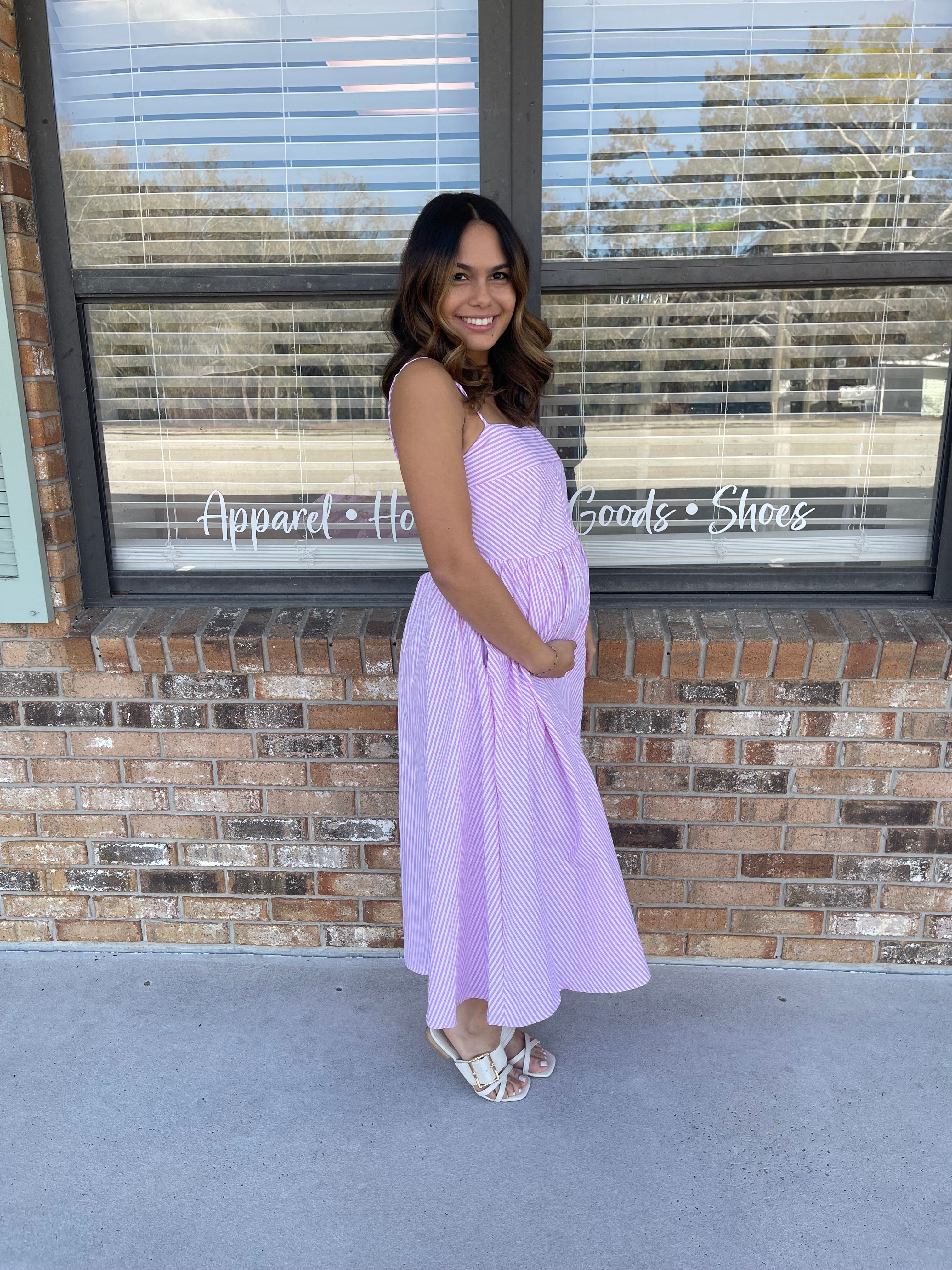 Polly Pink Striped Dress