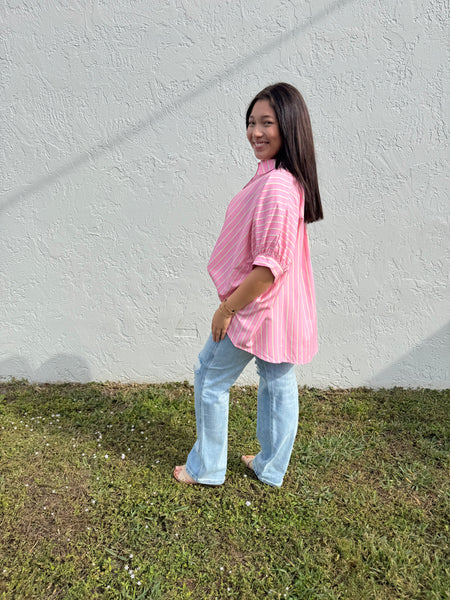 Berries & Cream Striped Blouse