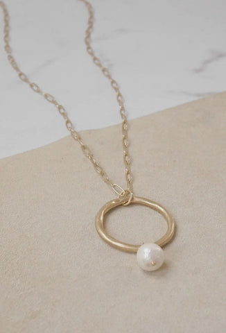 Boho Pearl Ring Necklace