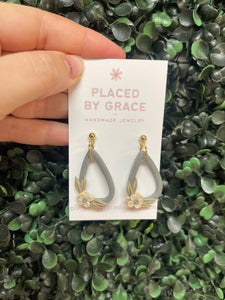 Blue Floral Dangles