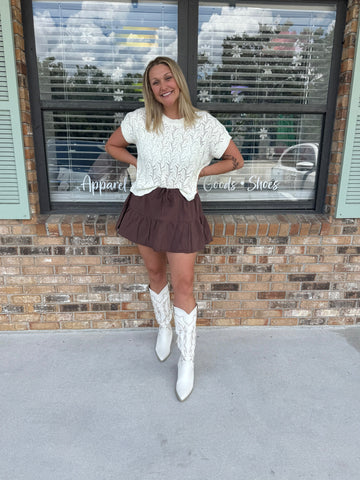 Espresso Tiered Skort