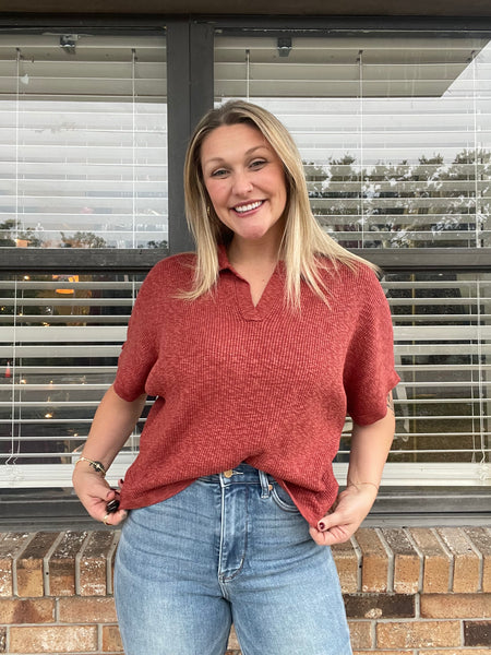 Copper Leaf Knit Top