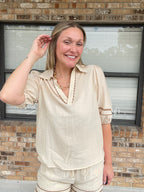 Autumn Stroll Linen Blouse