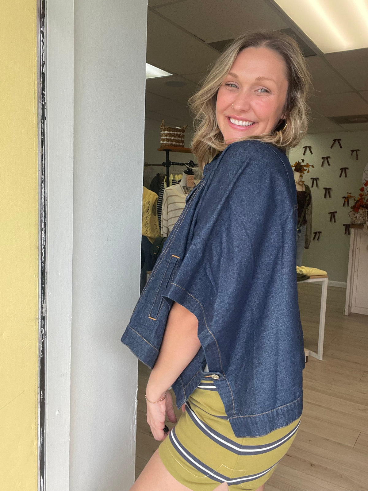 Denim Days Poncho Top