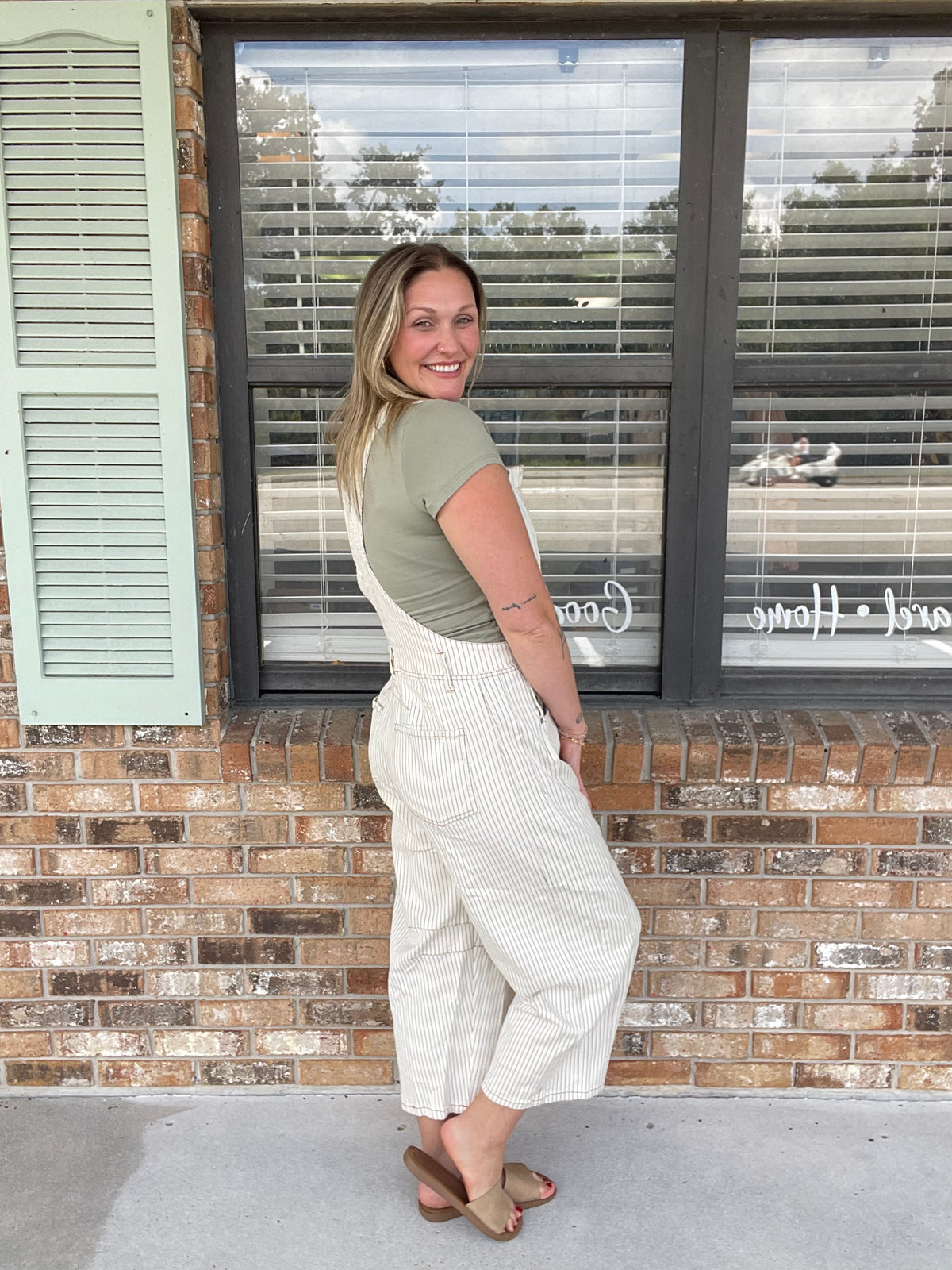 Oat Striped Overalls