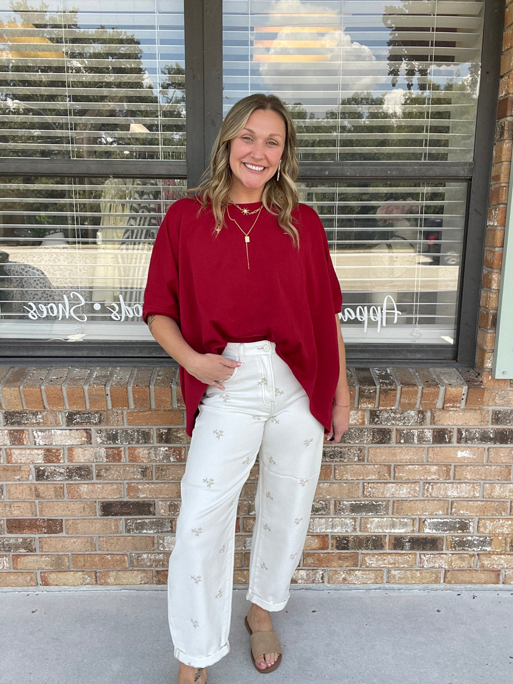 Sangria Red Oversized Top
