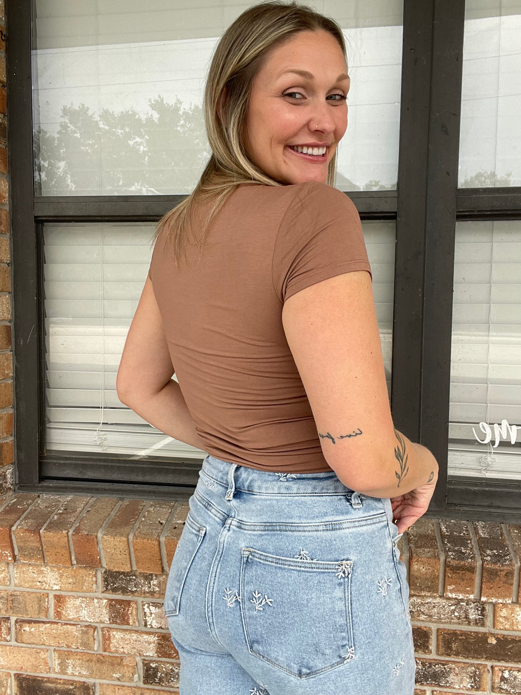 Brown Sugar Square Neck Top