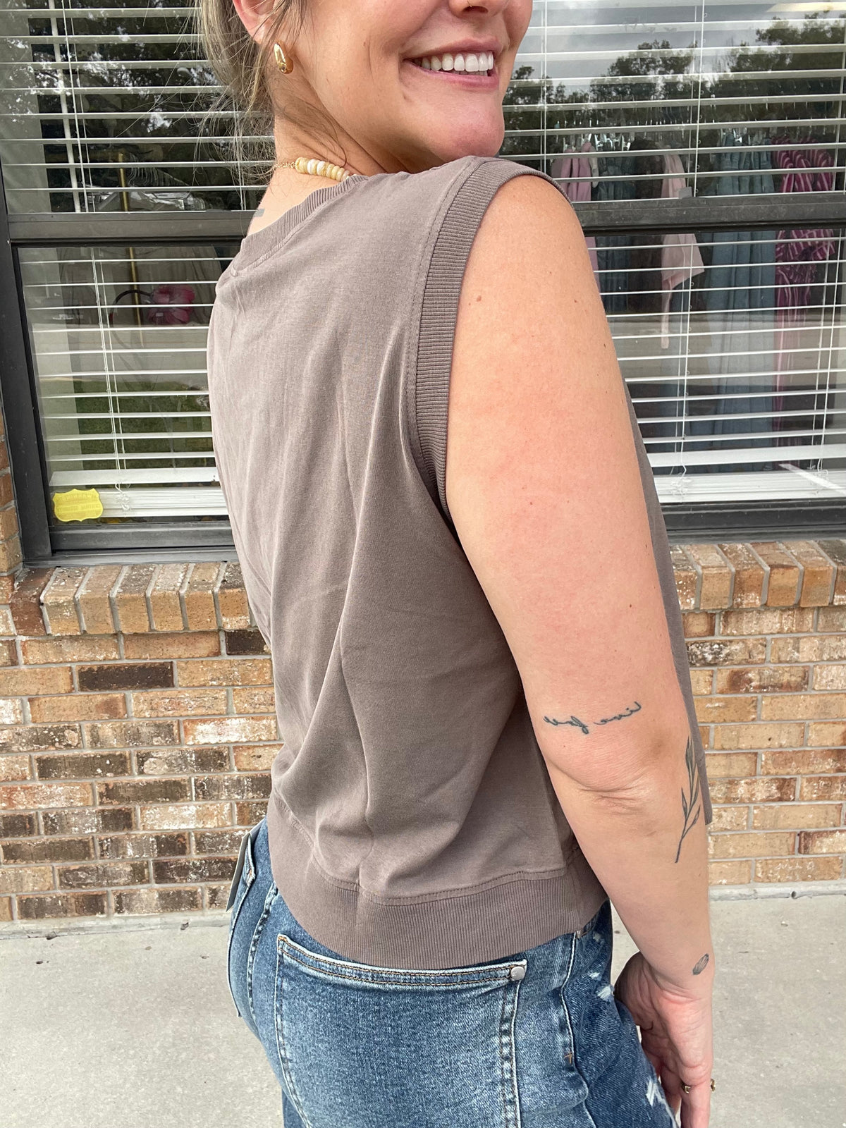 Latte Run Taupe Tank