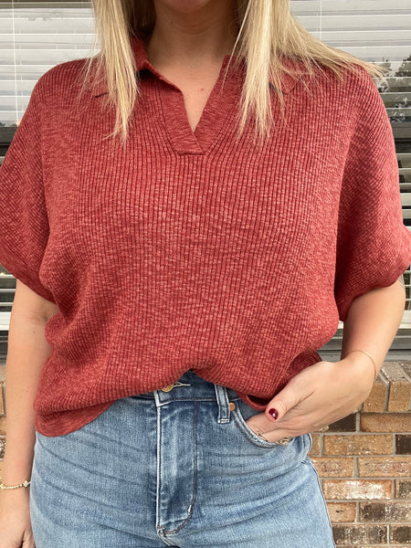Copper Leaf Knit Top