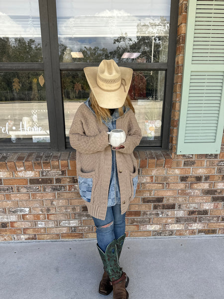 Latte Checkered Sweater