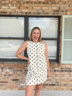 Mocha Dot Mini Dress