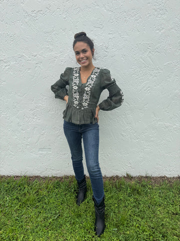 Forest Embroidered Blouse