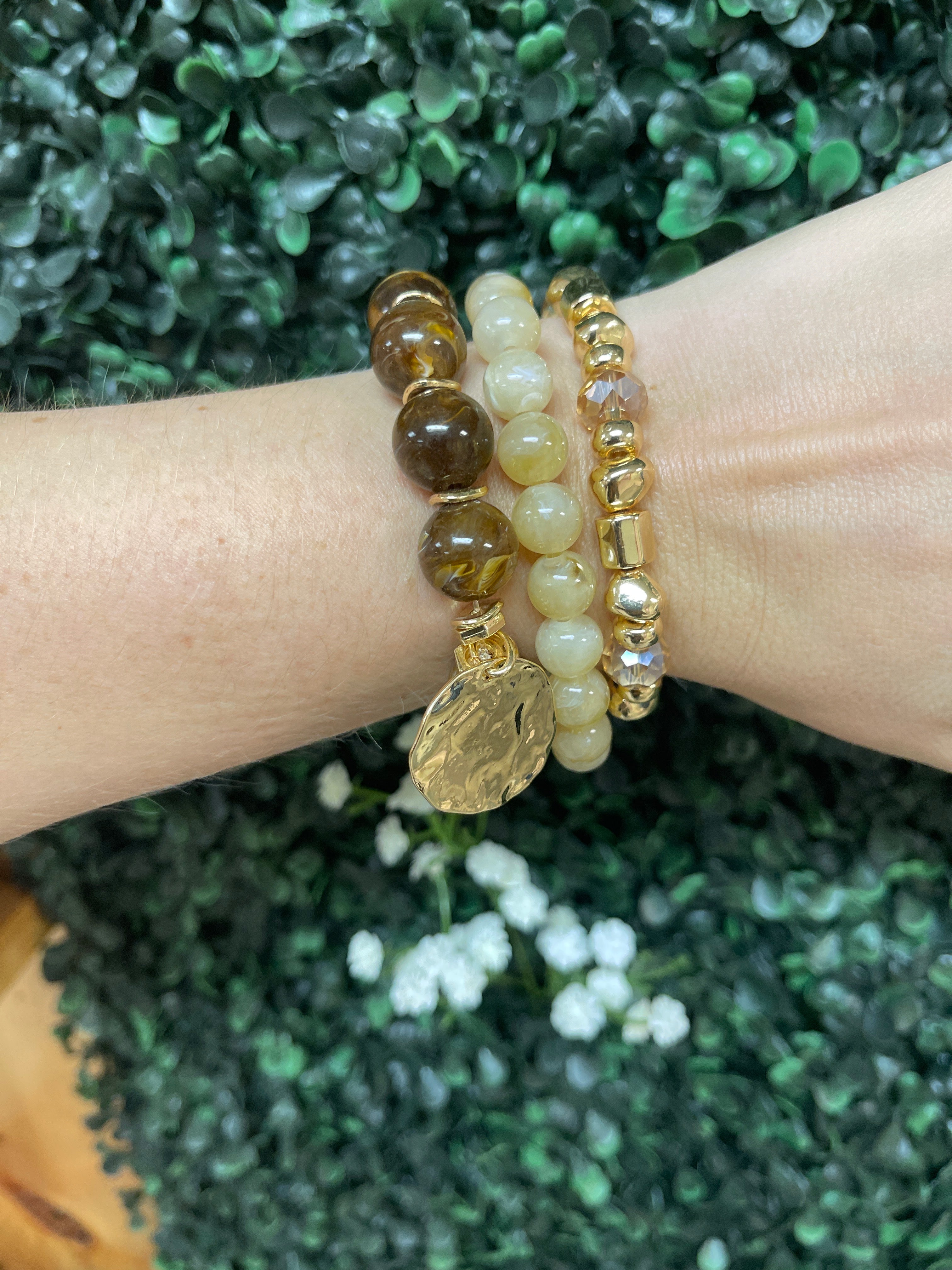 Crisp Brown set of 3 bracelet
