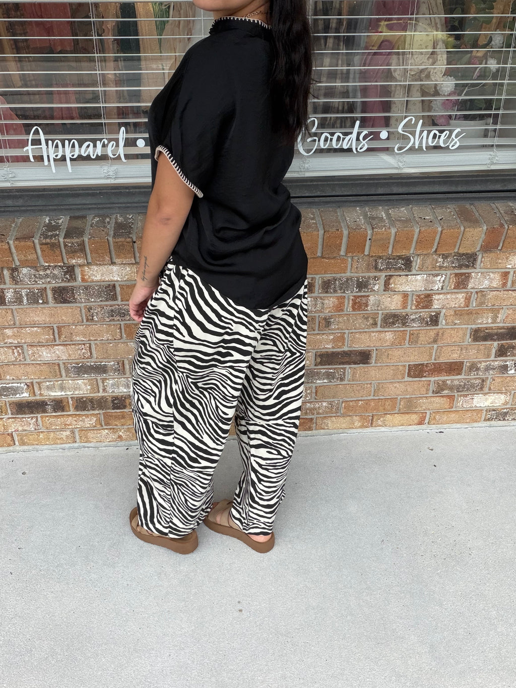 Black Whipstitch Blouse