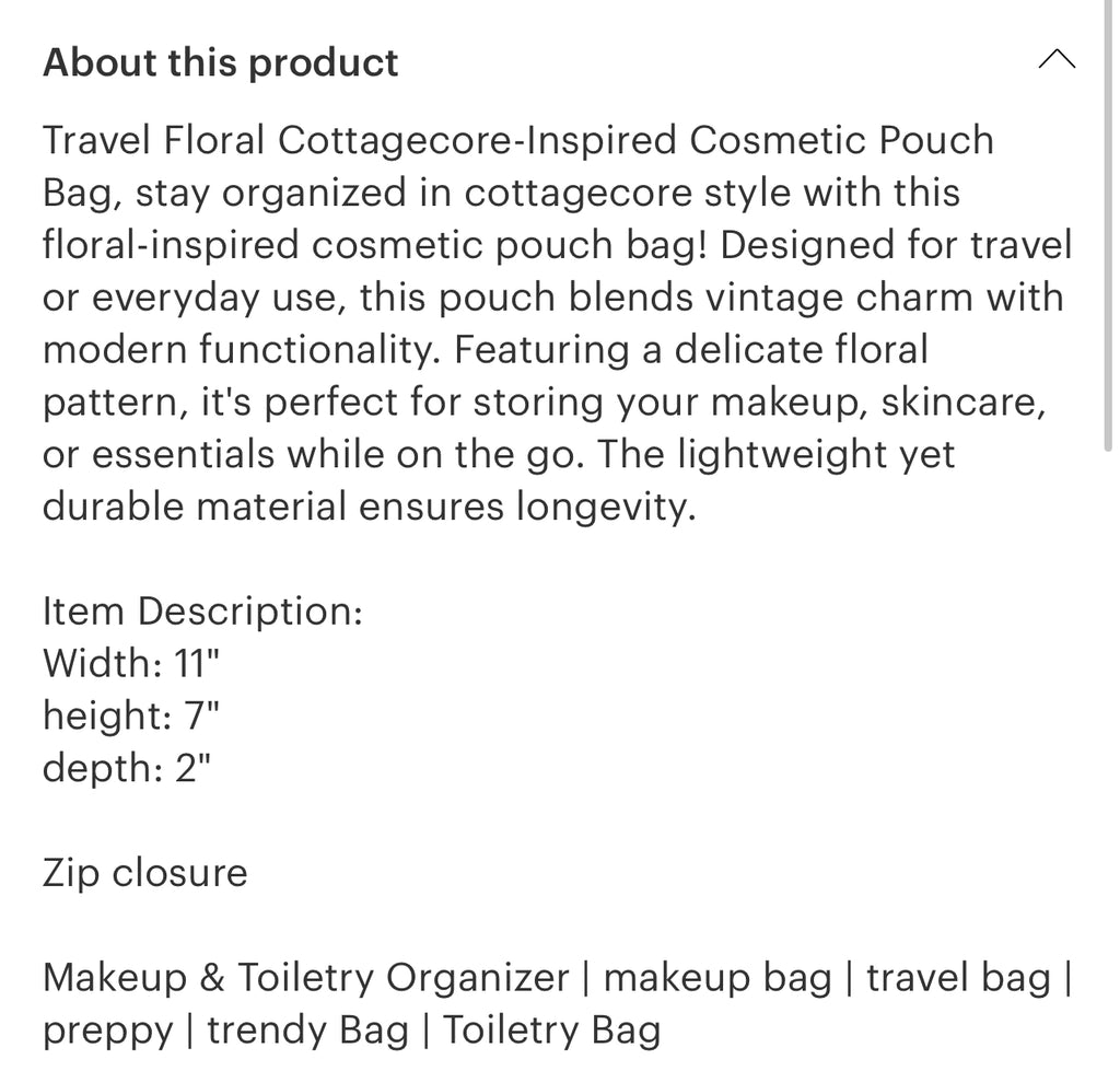 Cosmetic Blue Floral Bag