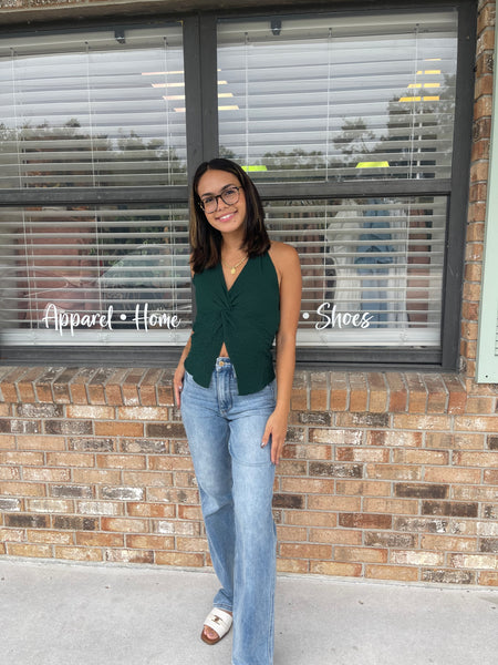 Hunter Green Halter Top