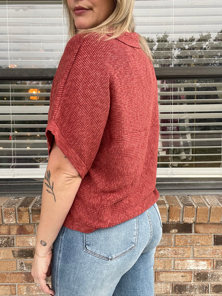 Copper Leaf Knit Top