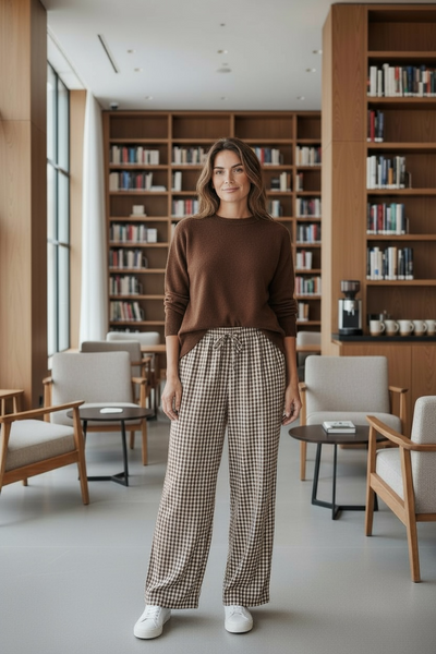 Chestnut Check Trousers