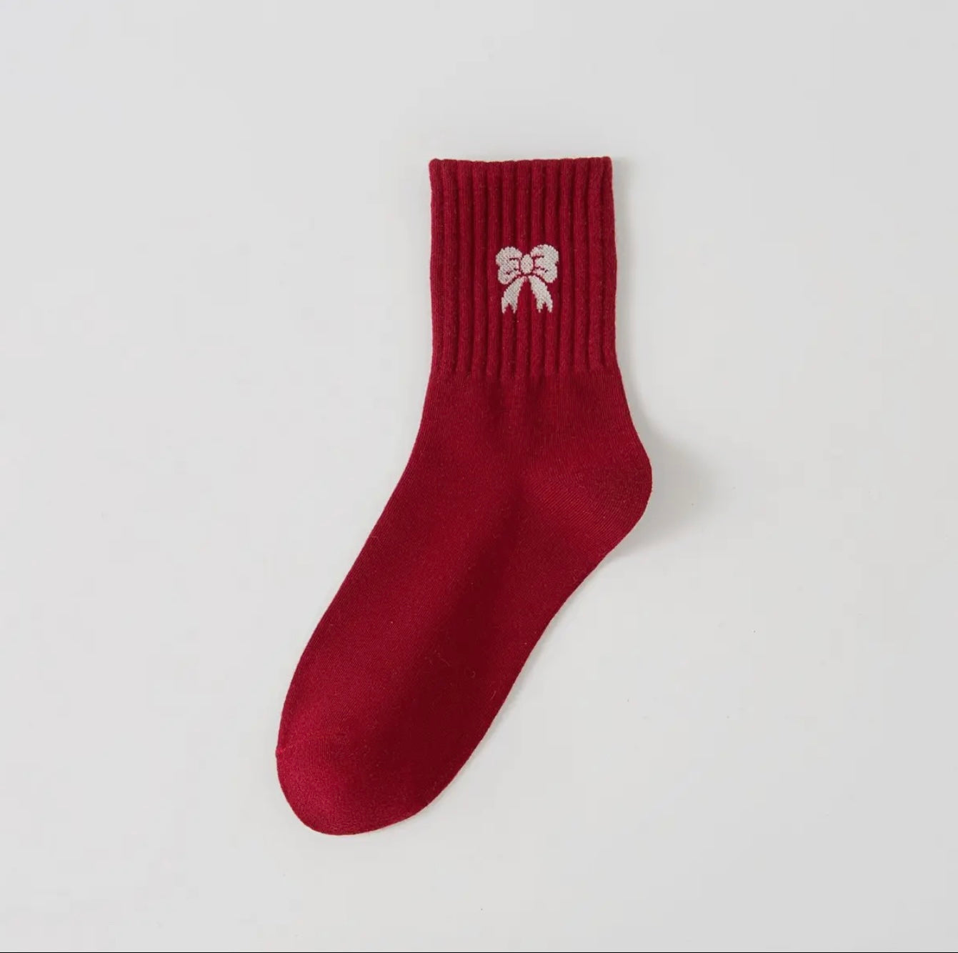 Red Bow Crew Sock