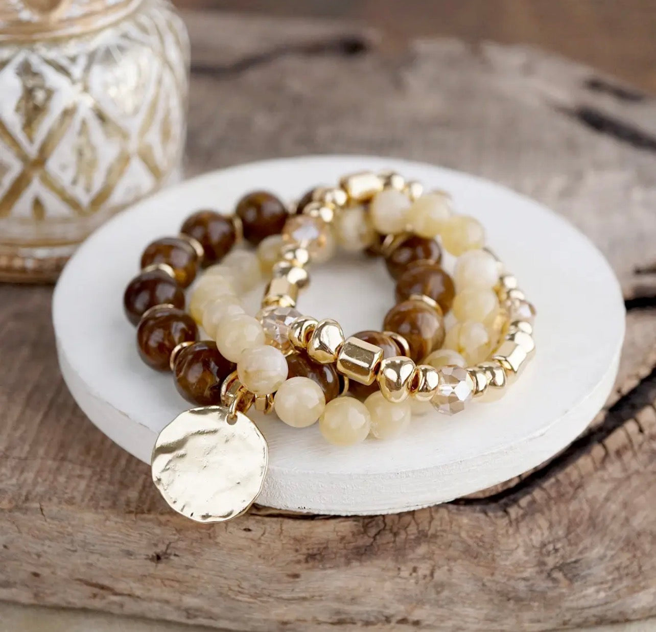 Crisp Brown set of 3 bracelet