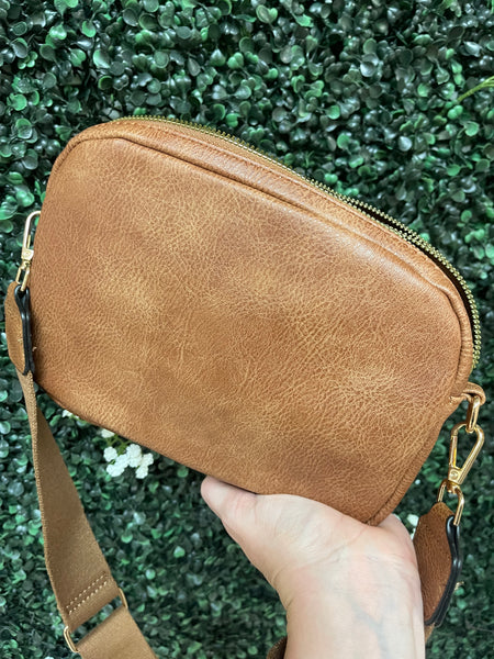 Latte Checkered Crossbody