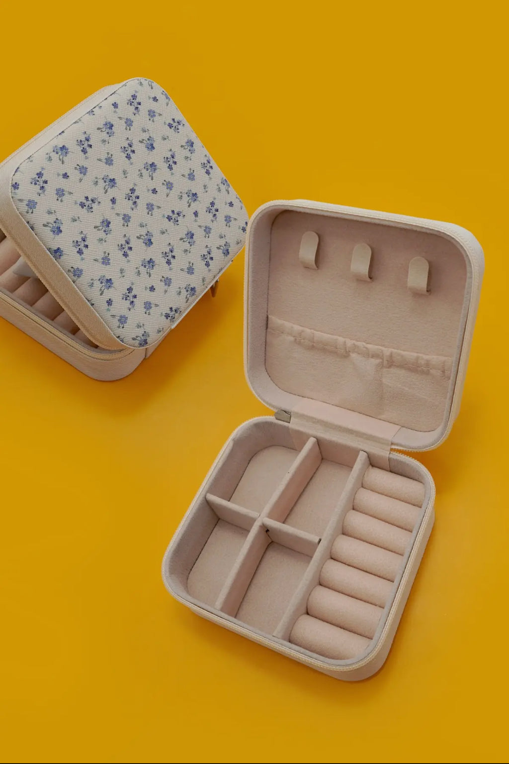 Blue Floral Travel Jewerly Box