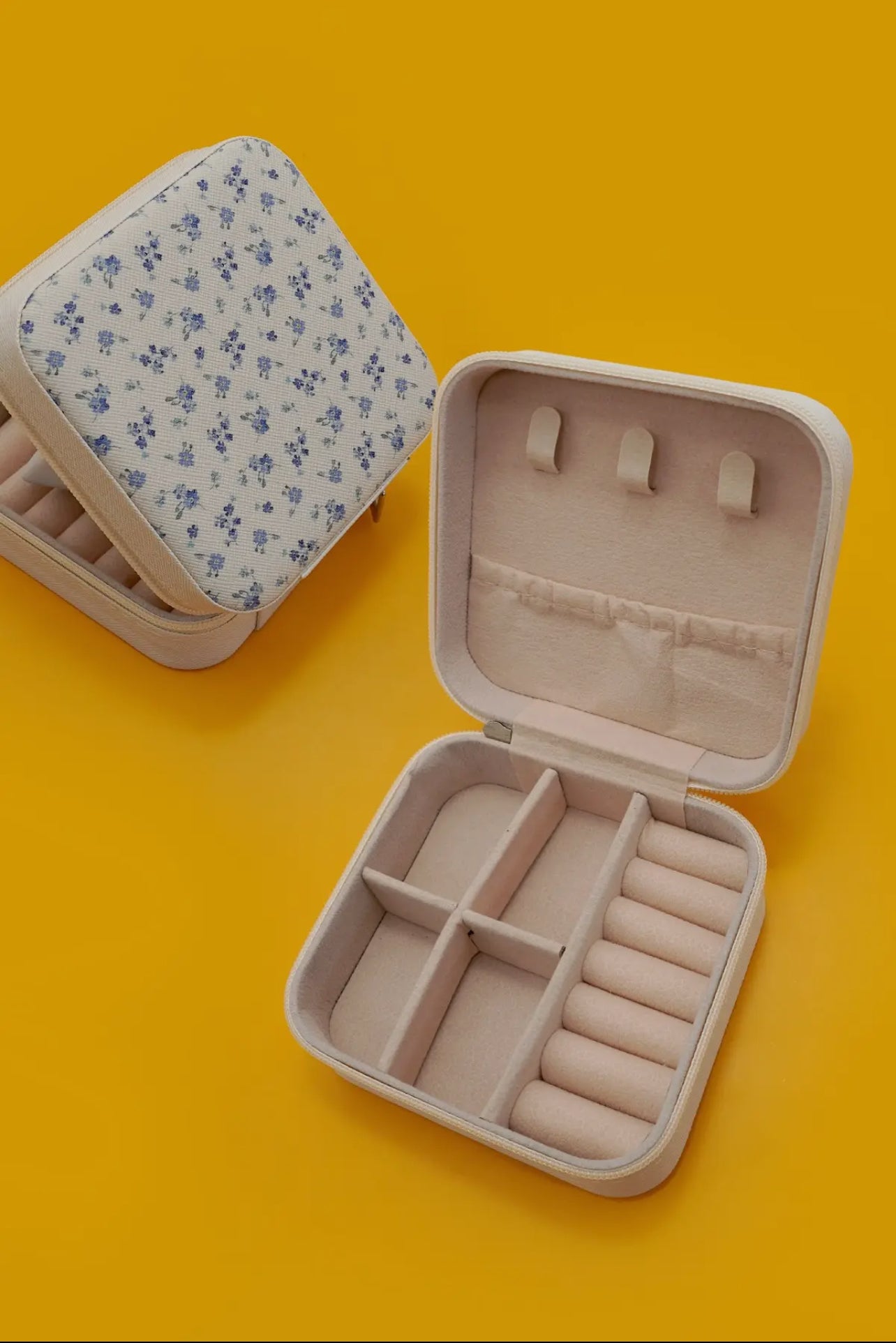 Blue Floral Travel Jewerly Box