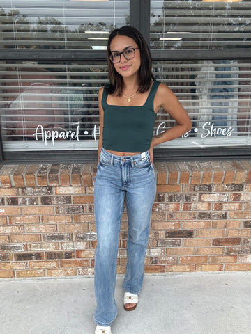 Cropped Hunter Green Tank