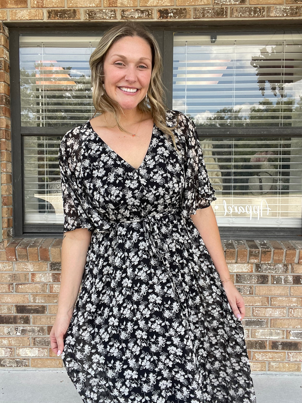 Black Beauty Floral Maxi Dress