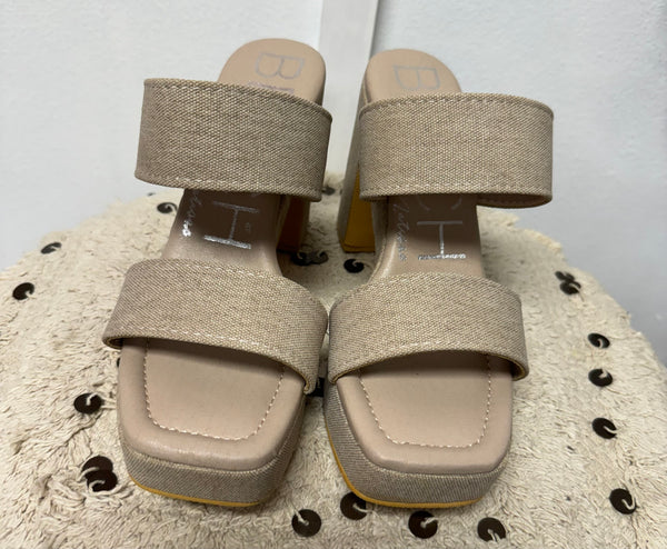 Gem Sand Platform Heel