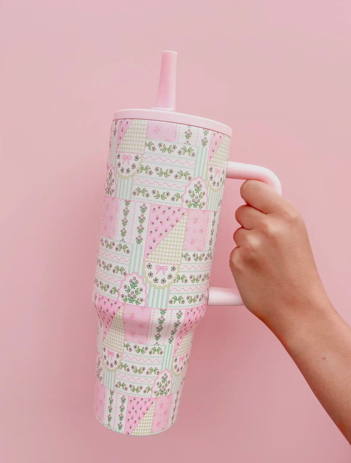 40 oz Floral Patchwork Tumbler