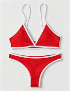 Red Hot Contrast Bikini Set