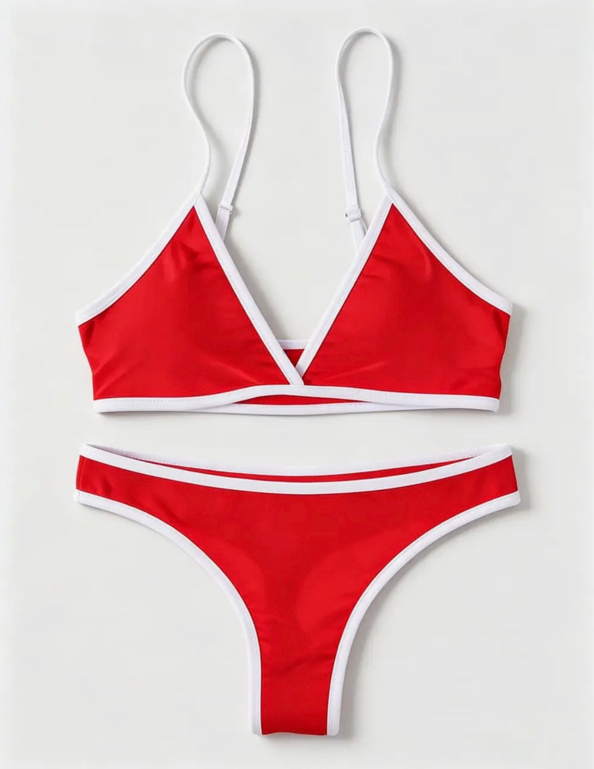 Red Hot Contrast Bikini Set