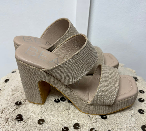 Gem Sand Platform Heel