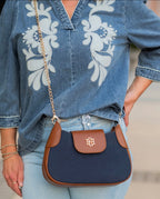 Leighton Navy Crossbody