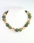 Elaine Olive Beaded Necklace