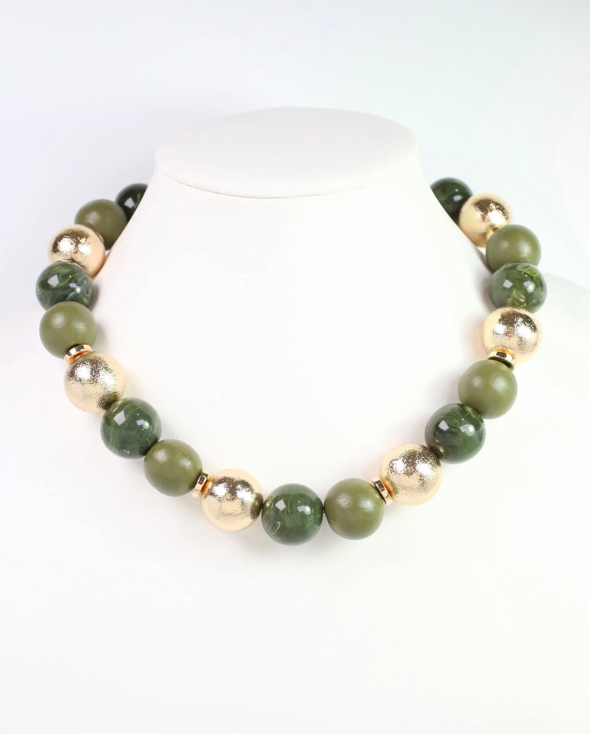 Elaine Olive Beaded Necklace