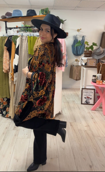 Russet Dreams Velvet Kimono