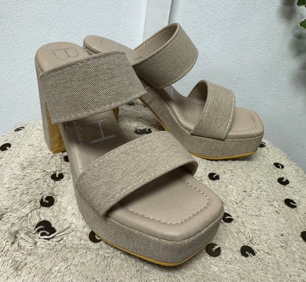 Gem Sand Platform Heel