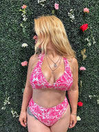 Coral Crush Bikini High Waisted Bottoms