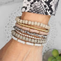 Boho Beaded Grey Stack
