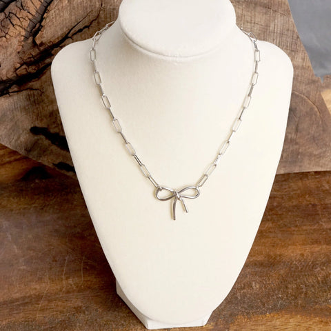 Bow Paperclip Necklace